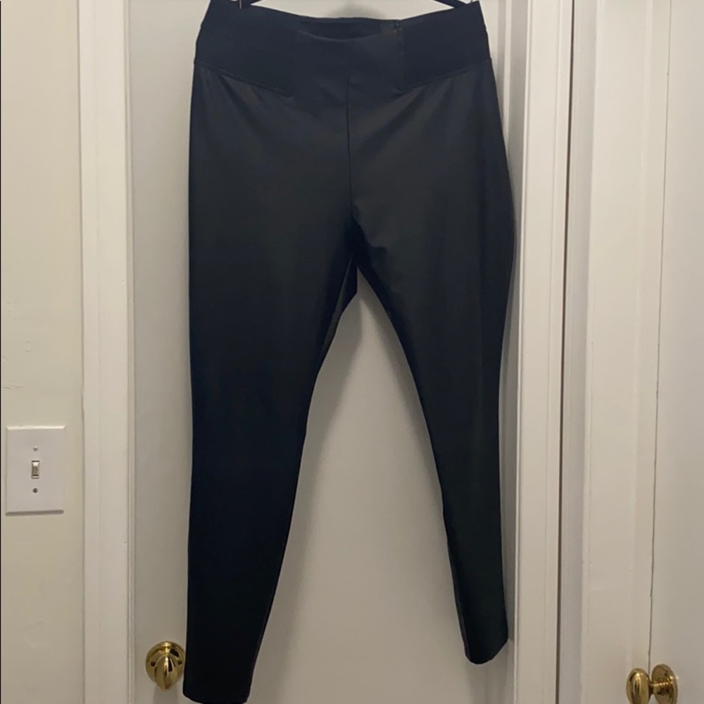 Vera Wang Hi-Rise Faux Leather Leggings